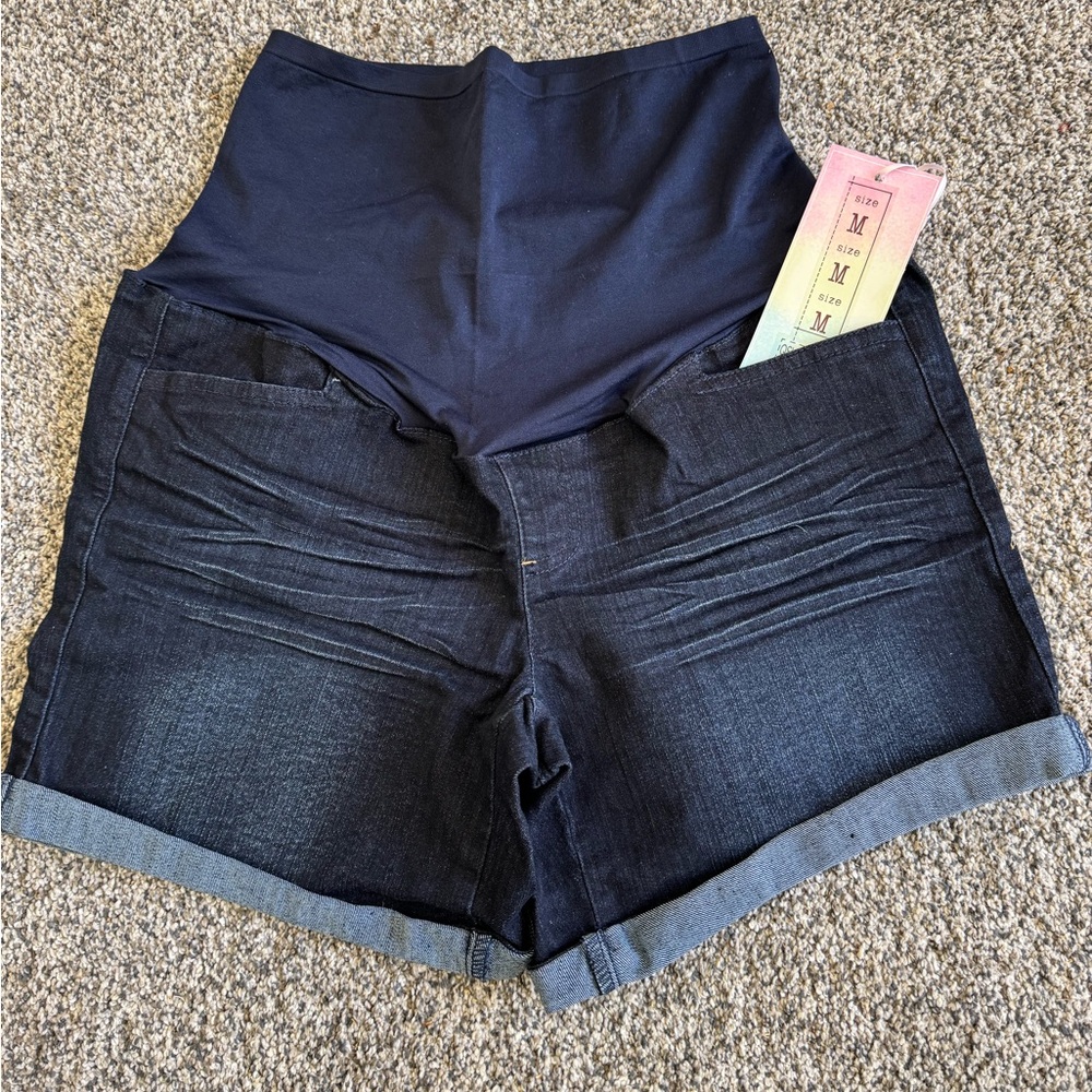 NWT-Dark Blue Maternity Denim Shorts